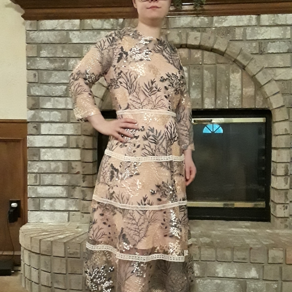 Metisu NWT formal cocktail dress XL a line beautiful!